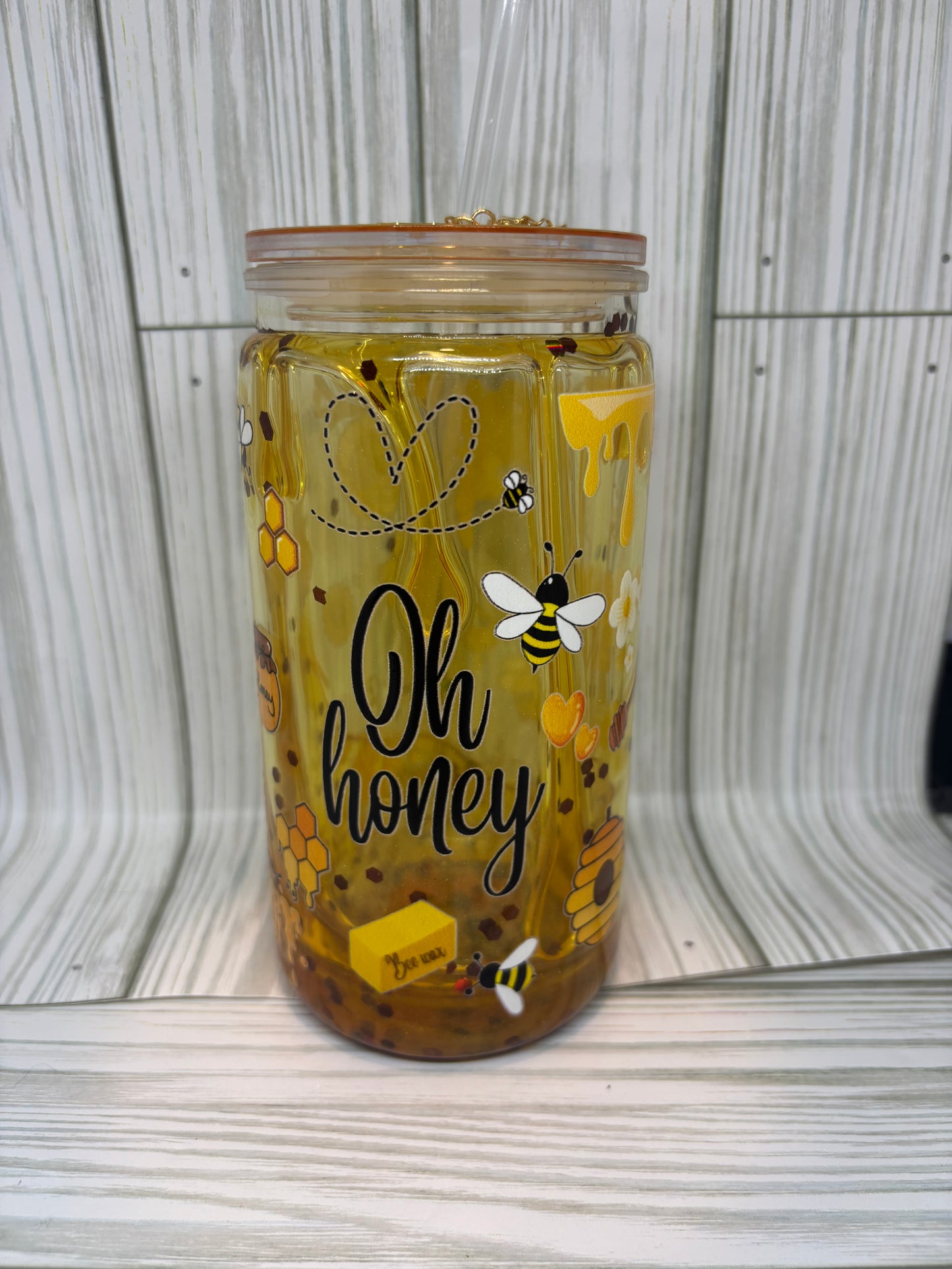 16oz Honey Drip Acrylic Tumbler