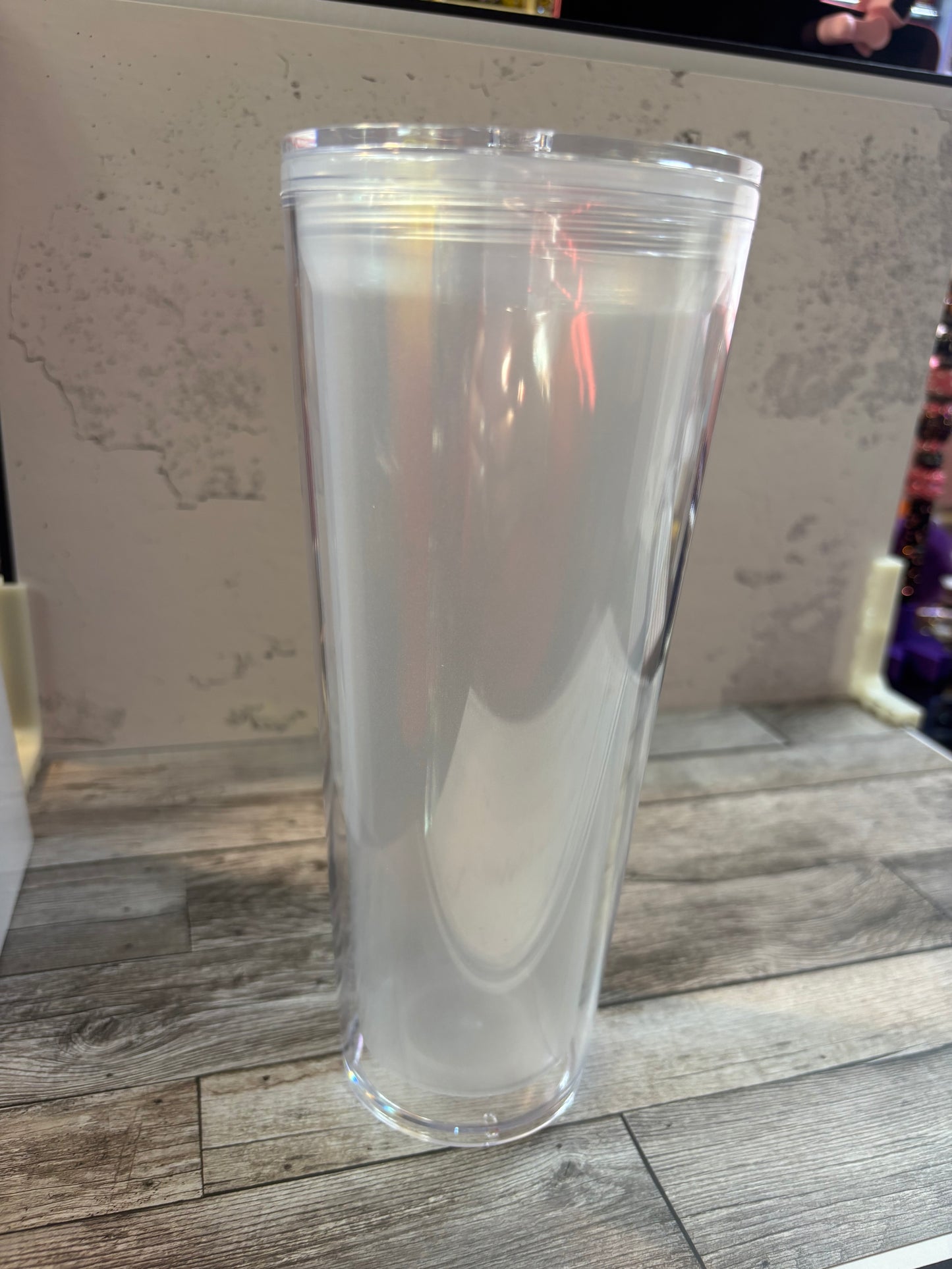 24 oz Glow in the Dark Acrylic Tapered Snowglobe Tumbler