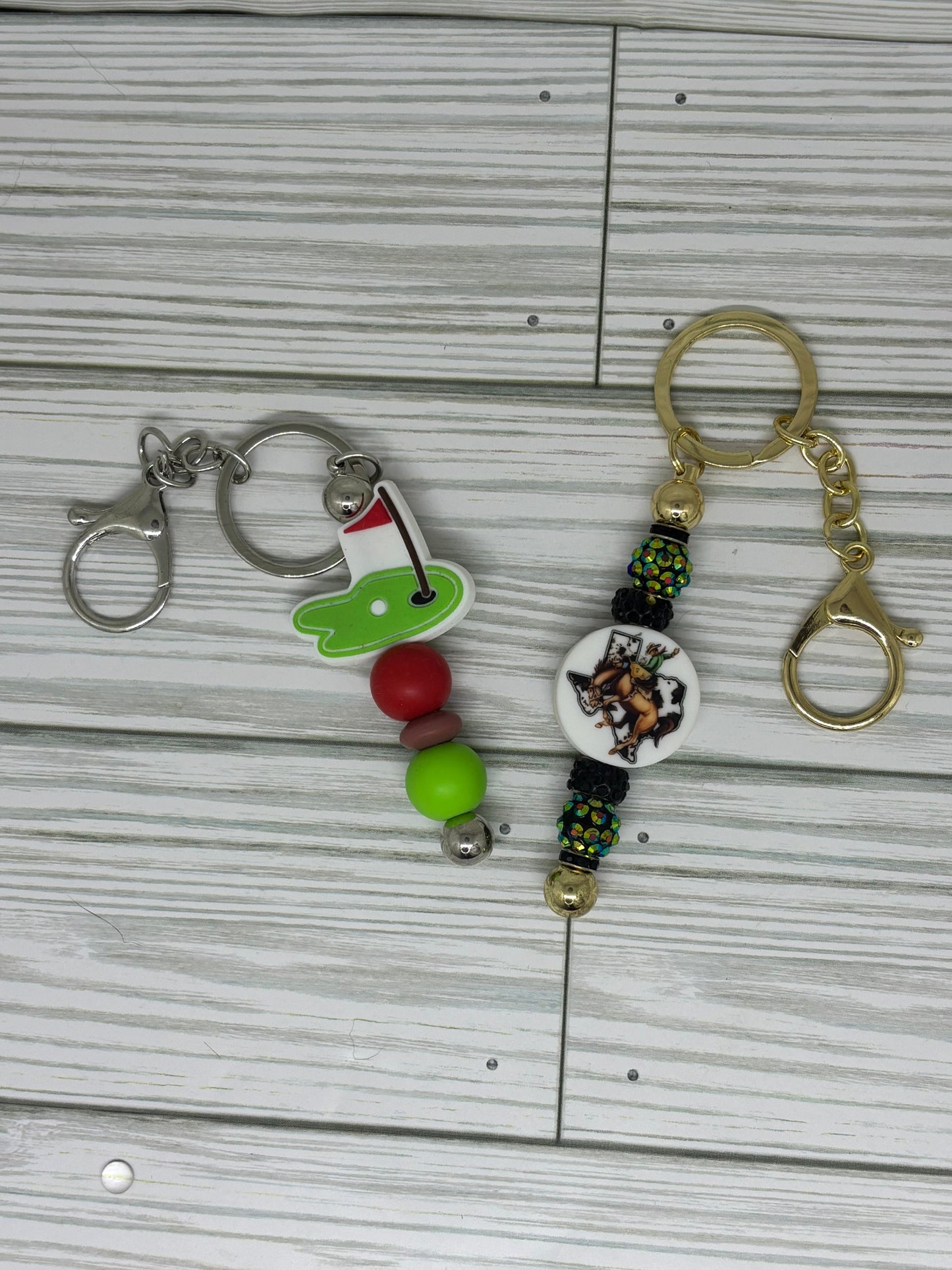 Bling Keychain Bar with Customizable Accessories with Charm & Pom Options
