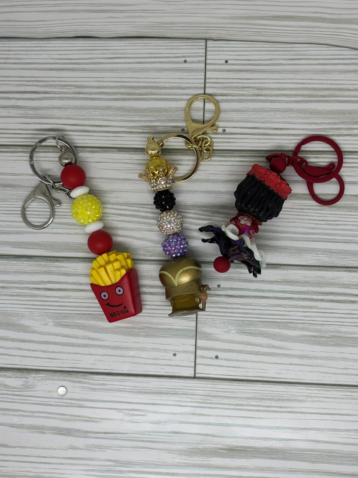 Bling Keychain Bar with Customizable Accessories with Charm & Pom Options