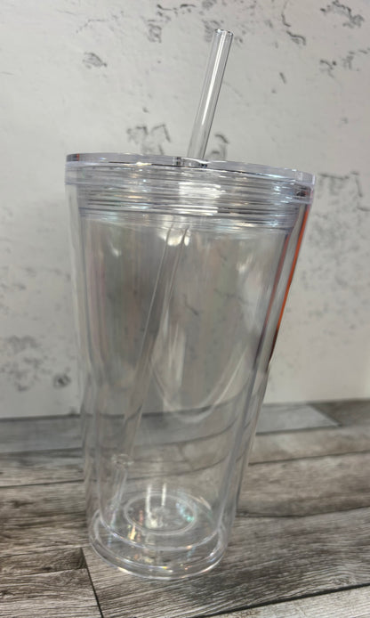 16 oz Acrylic Tapered Snowglobe Tumbler