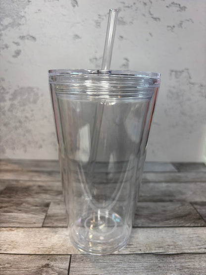 16 oz Acrylic Tapered Snowglobe Tumbler