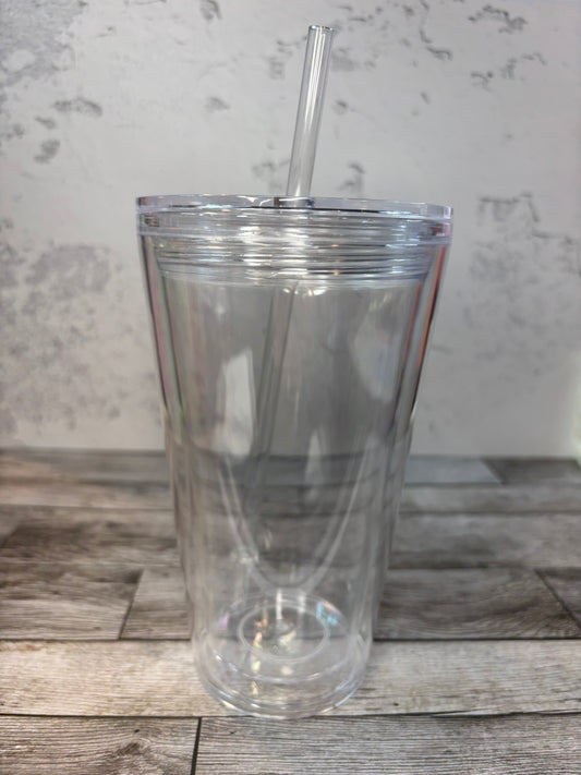 16 oz Acrylic Tapered Snowglobe Tumbler