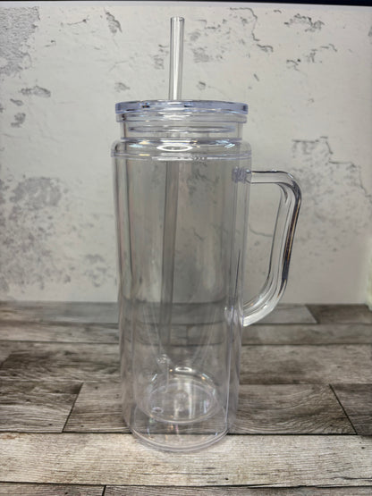 20 oz Tall with Handle Custom Snowglobe Tumbler