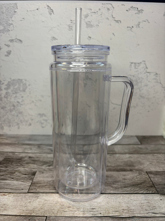 20 oz Tall with Handle Custom Snowglobe Tumbler