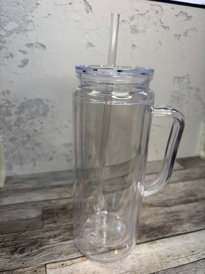 20 oz Tall with Handle Custom Snowglobe Tumbler