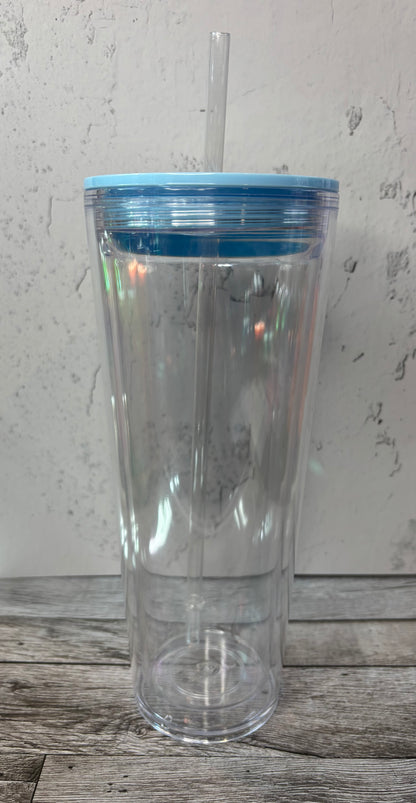 24 oz Acrylic Tapered Snowglobe Tumbler