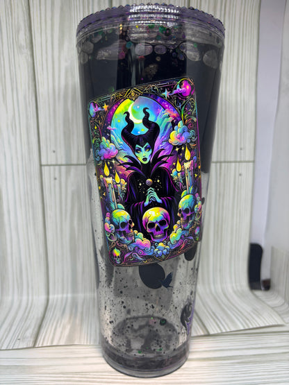 24oz Black Lava Maleficent Tumbler