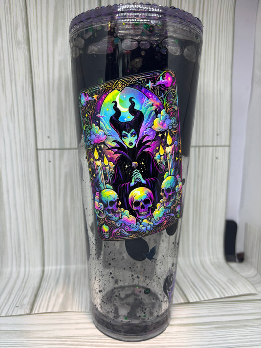24oz Black Lava Maleficent Tumbler