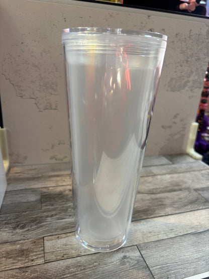24 oz Glow in the Dark Acrylic Tapered Snowglobe Tumbler