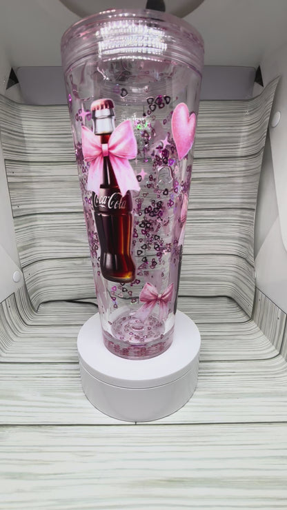 240z Clear Lava Glitter with Decorated Lid