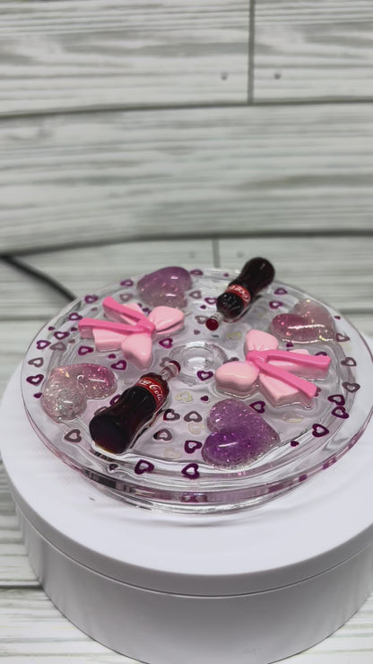 240z Clear Lava Glitter with Decorated Lid
