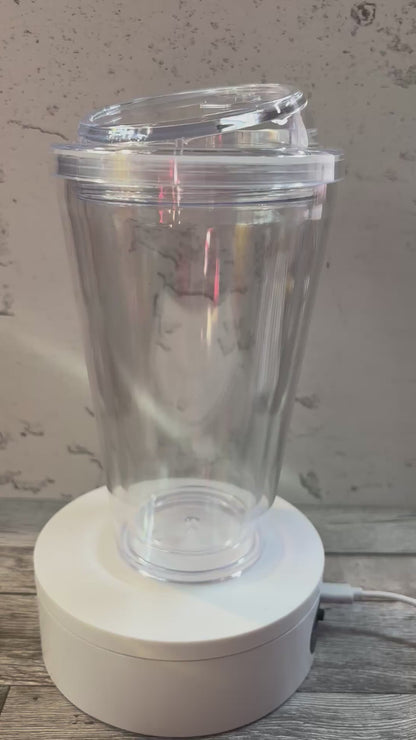 16 oz Sip Lid Tapered Snowglobe Tumbler