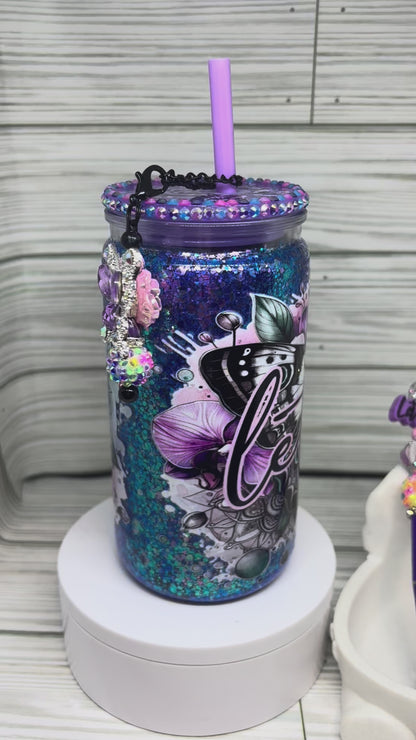 16oz Dry Glitter "Let Them"  Acrylic Tumbler Kit