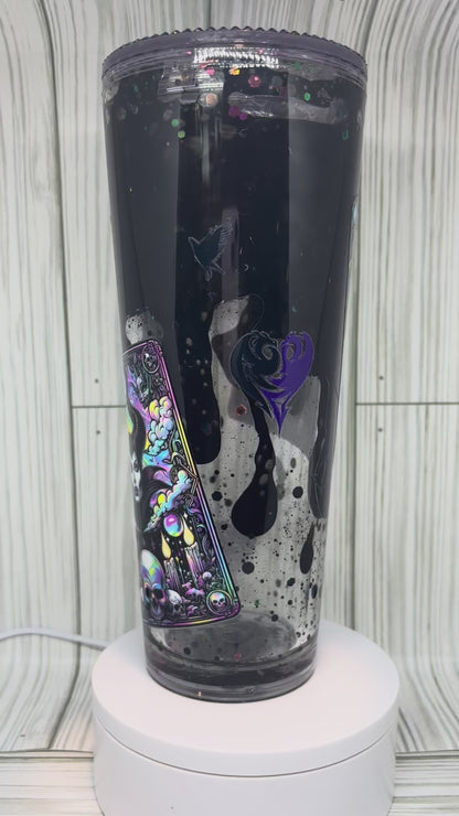24oz Black Lava Maleficent Tumbler