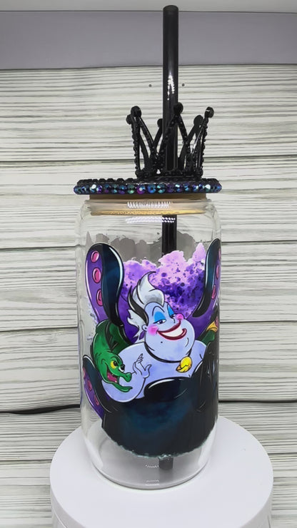 16oz Glass Can Libby Style Cup with Evil Queens
